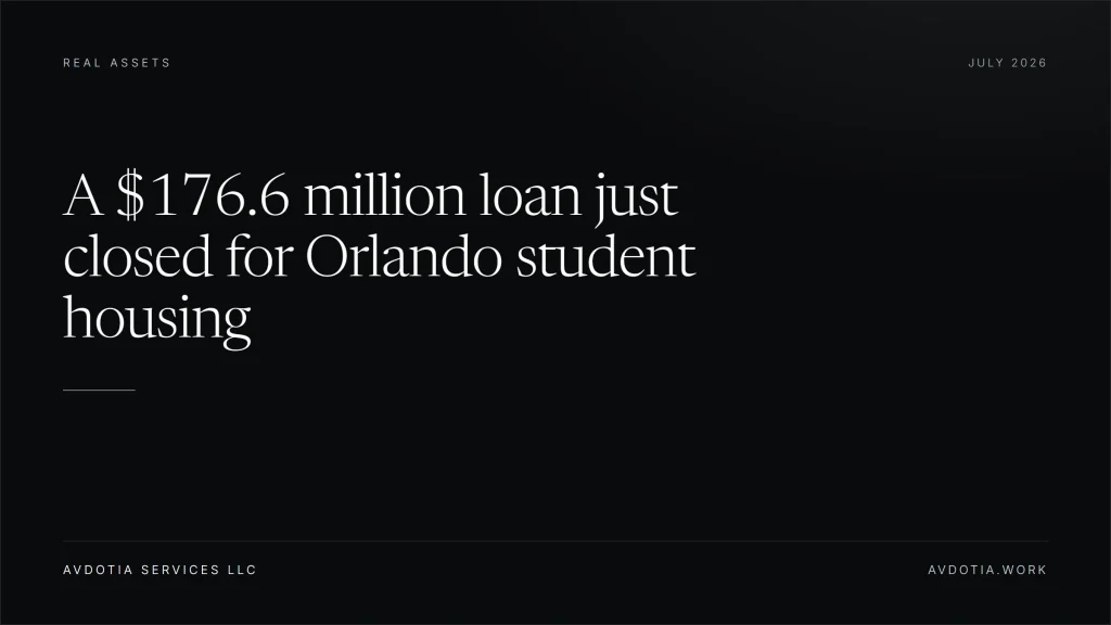 A $176.6 million loan just closed for Orlando student housing — Avdotia Services