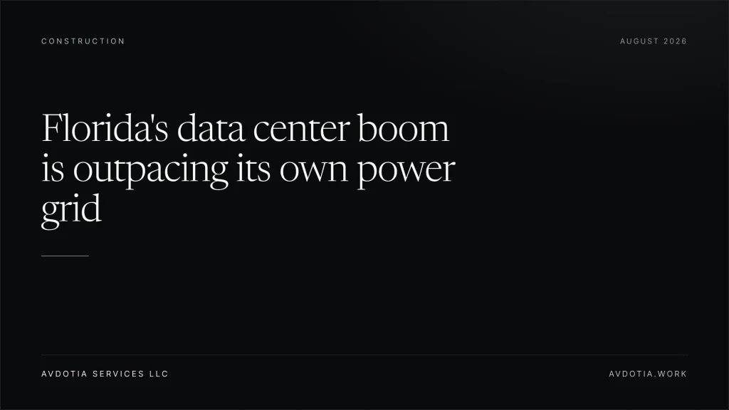 Florida's data center boom is outpacing its own power grid — Avdotia Services