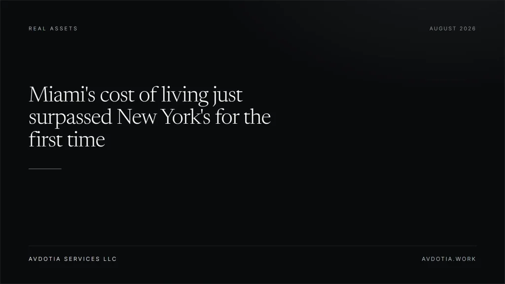 Miami's cost of living just surpassed New York's for the first time — Avdotia Services